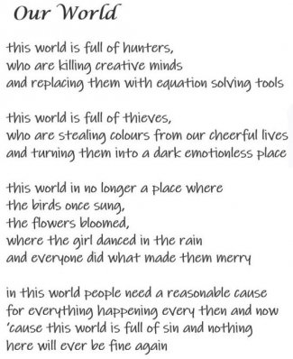 'Our World' ~ Poem by Anhad Kaur Shergill | SikhNet