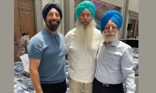 L to R. Bikram Singh, Dass Atma Singh, CEO Sikhnet, Bhupinder Singh – Writer