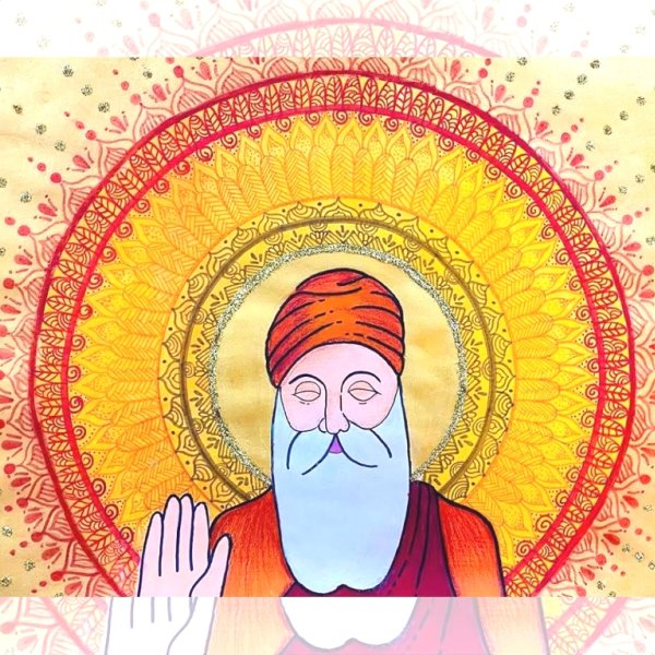 Guru Nanak Dev Ji Line Art – With Pyar